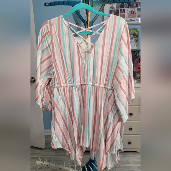 Babydoll Stretch Challis Dolman Sleeve Tunic Top FINAL MARKDOWN - Picture 1 of 4